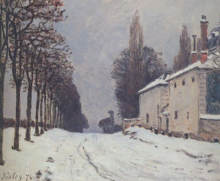 Alfred Sisley Snow on the Road Louveciennes, France oil painting art